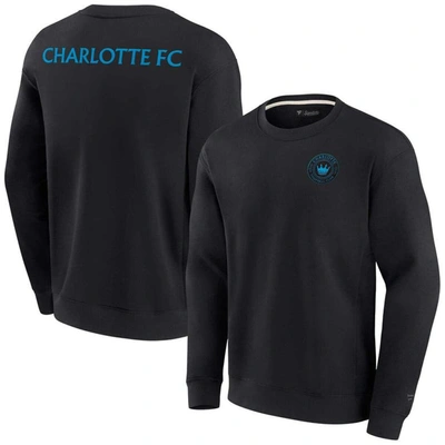 Shop Fanatics Signature Unisex  Black Charlotte Fc Super Soft Pullover Crew Sweatshirt