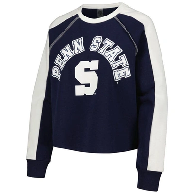 Shop Gameday Couture Navy Penn State Nittany Lions Blindside Raglan Cropped Pullover Sweatshirt