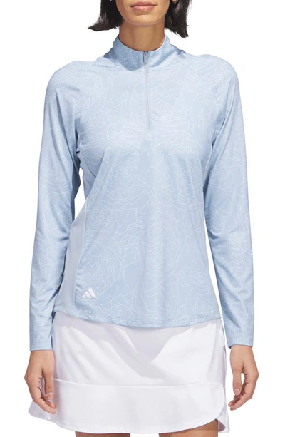 Shop Adidas Golf Essentials Long Sleeve Golf Shirt In Wonder Blue