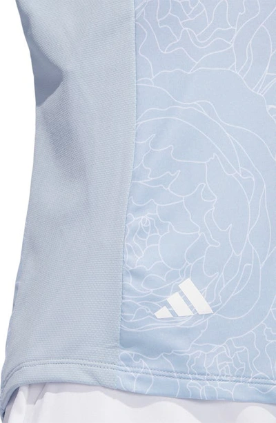 Shop Adidas Golf Essentials Long Sleeve Golf Shirt In Wonder Blue