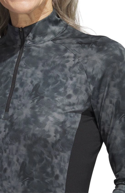 Shop Adidas Golf Essentials Half Zip Golf Shirt In Grey Black