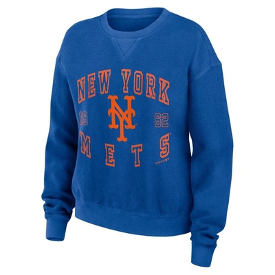 Shop Wear By Erin Andrews Royal New York Mets Vintage Cord Pullover Sweatshirt