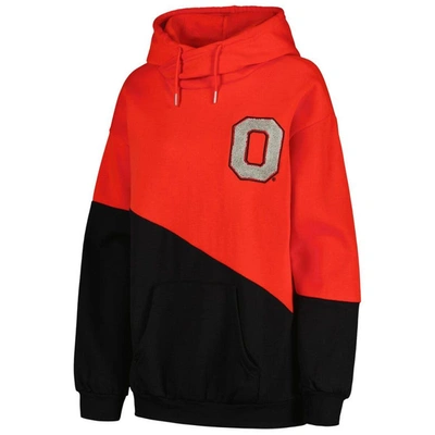 Shop Gameday Couture Scarlet/black Ohio State Buckeyes Matchmaker Diagonal Cowl Pullover Hoodie