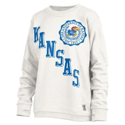 Shop Pressbox White Kansas Jayhawks Shoreline Sundown Pullover Sweatshirt
