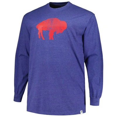 Shop Profile Heather Royal Buffalo Bills Big & Tall Throwback Long Sleeve T-shirt
