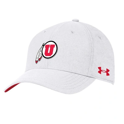 Shop Under Armour White Utah Utes Coolswitch Airvent Adjustable Hat