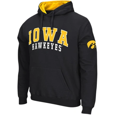 Colosseum Black Iowa Hawkeyes Double Arch Pullover Hoodie In Black
