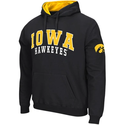Colosseum Black Iowa Hawkeyes Double Arch Pullover Hoodie In Black