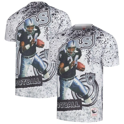 Shop Mitchell & Ness Bo Jackson White Las Vegas Raiders Retired Player Name & Number Burst T-shirt