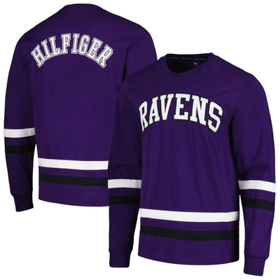 Shop Tommy Hilfiger Purple/black Baltimore Ravens Nolan Long Sleeve T-shirt