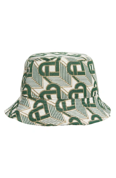 Shop Casablanca Logo Print Bucket Hat In Evergreen
