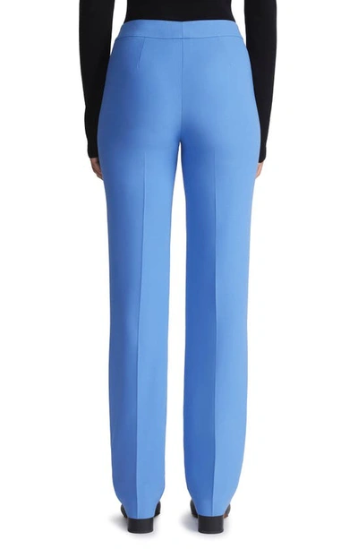 Shop Lafayette 148 Barrow Wool & Silk Crepe Pants In Blue Iris
