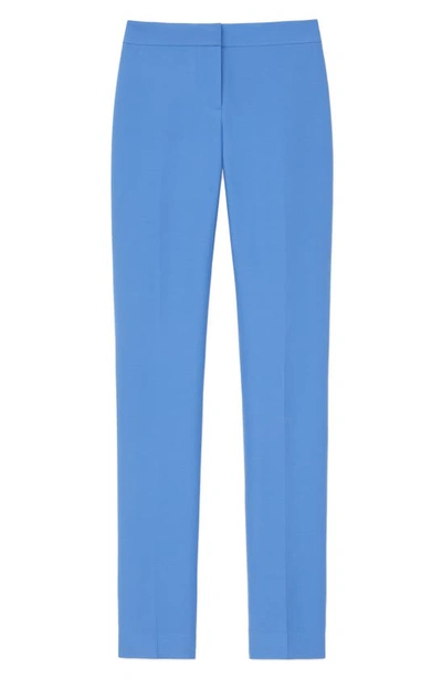 Shop Lafayette 148 Barrow Wool & Silk Crepe Pants In Blue Iris