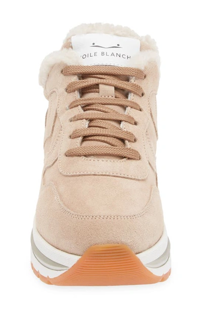 Shop Voile Blanche Maran Genuine Shearling & Suede Sneaker In Beige