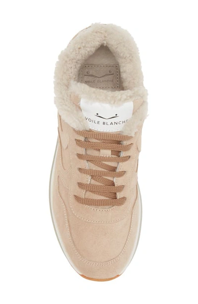 Shop Voile Blanche Maran Genuine Shearling & Suede Sneaker In Beige