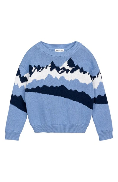 Shop Miles Baby Kids' Winter Range Organic Cotton Jacquard Sweater In Blue