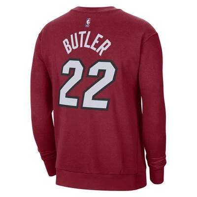 Shop Jordan Brand Jimmy Butler Red Miami Heat Statement Name & Number Pullover Sweatshirt