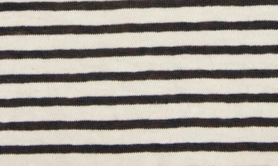 Shop Golden Goose Embroidered Graffiti Stripe Cotton & Linen Long Sleeve T-shirt In Ecru/ Mazarine Blue