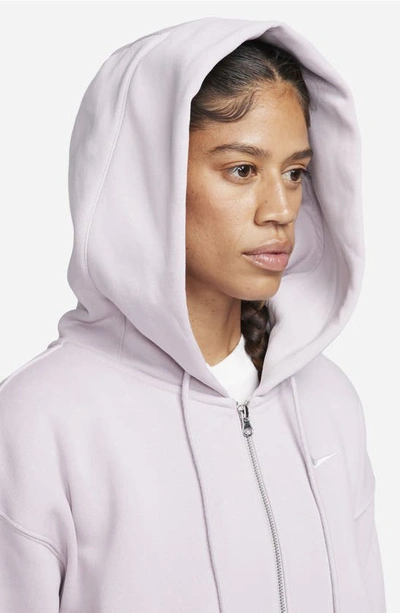 Shop Nike Sportswear Phoenix Fleece Full Zip Hoodie In Platinum Violet/ Sail