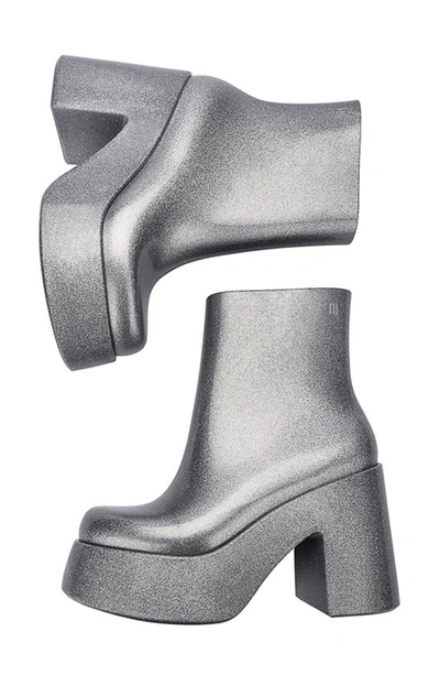 Shop Melissa Nubia Ii Platform Bootie In Glitter Clear Silver