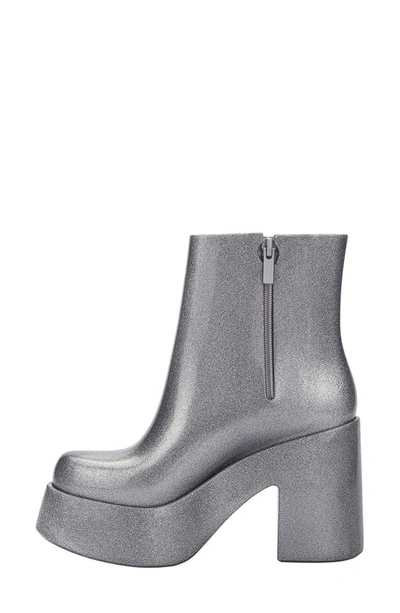 Melissa Nubia Ii Platform Bootie In Glitter Clear Silver