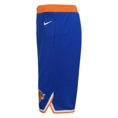 Shop Nike Youth  Blue New York Knicks Icon Edition Mesh Performance Swingman Shorts