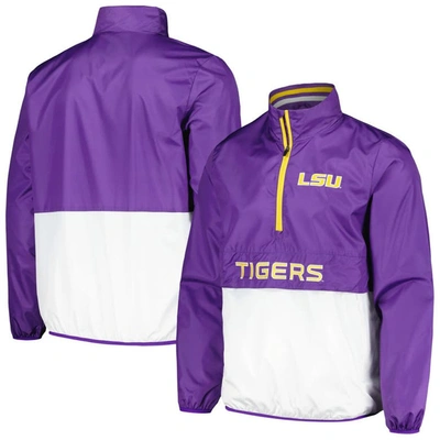 Shop G-iii Sports By Carl Banks Purple Lsu Tigers Cornerman Half-zip Top