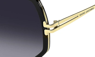 Shop Marc Jacobs 58mm Gradient Angular Sunglasses In Black Gold/ Grey Shaded
