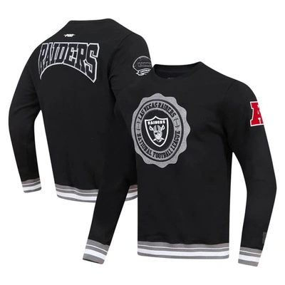 Shop Pro Standard Black Las Vegas Raiders Crest Emblem Pullover Sweatshirt
