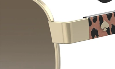 Kate Spade New York 'dalia2' 58mm Aviator Sunglasses In Gold Pattern Beige/ Brown