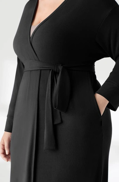 True & Co. Any Wear Jersey Robe In Black