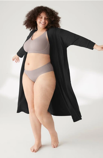 True & Co. Any Wear Jersey Robe In Black