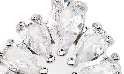 Shashi Pear Cut Cubic Zirconia Drop Earrings In Silver