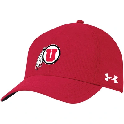 Shop Under Armour Red Utah Utes Logo Adjustable Hat