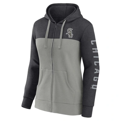 Shop Fanatics Branded Heather Charcoal/gray Chicago White Sox City Ties Hoodie Full-zip Sweatshirt
