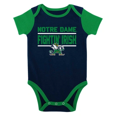 Shop Outerstuff Newborn & Infant Navy Notre Dame Fighting Irish Home Field Advantage Three-piece Bodysuit, Bib & Boo