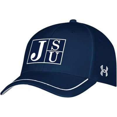 Shop Under Armour Navy Jackson State Tigers Blitzing Accent Iso-chill Adjustable Hat