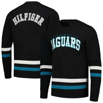 Shop Tommy Hilfiger Black/teal Jacksonville Jaguars Nolan Long Sleeve T-shirt