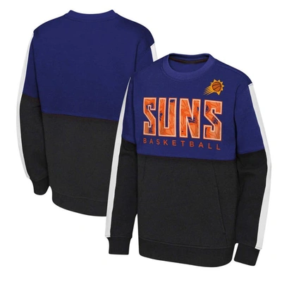 Shop Outerstuff Youth Purple/black Phoenix Suns Strong Side Pullover Sweatshirt