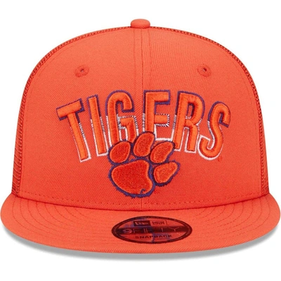 Shop New Era Orange Clemson Tigers Grade Trucker 9fifty Snapback Hat