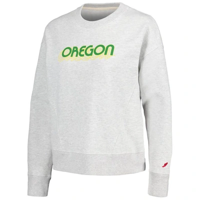 Shop League Collegiate Wear Ash Oregon Ducks Boxy Pullover Sweatshirt
