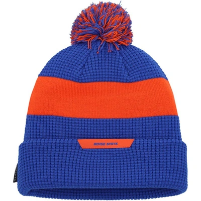 Shop Nike Youth  Royal Boise State Broncos Cuffed Knit Hat With Pom