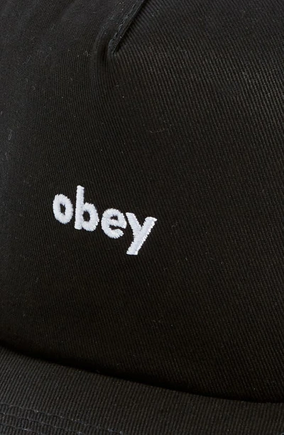 Shop Obey Logo Snapback Baseball Cap In Black