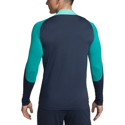 Shop Nike Navy Barcelona Strike Drill 2023/24 Performance Quarter-zip Long Sleeve Top