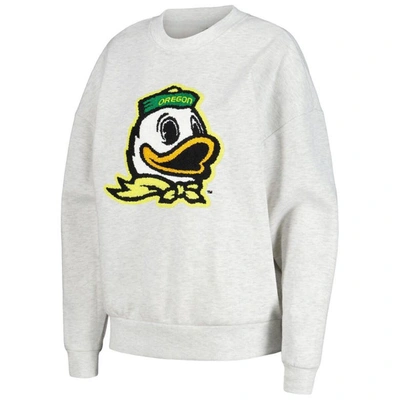 Shop Gameday Couture Ash Oregon Ducks Team Effort Pullover Sweatshirt & Shorts Sleep Set