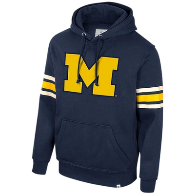 Colosseum Navy Michigan Wolverines Saluting Pullover Hoodie In Navy