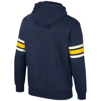 Colosseum Navy Michigan Wolverines Saluting Pullover Hoodie In Navy
