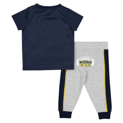 Shop Colosseum Infant  Navy/heather Gray Michigan Wolverines Ka-boot-it Jersey & Pants Set