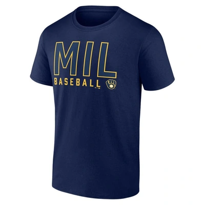 Shop Fanatics Branded Navy/white Milwaukee Brewers Two-pack Combo T-shirt Set