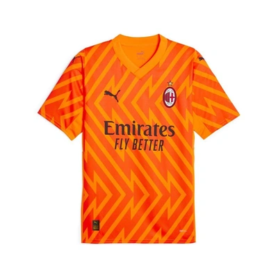 Shop Puma Orange Ac Milan 2023/24 Replica Short Sleeve Goalkeeper Jersey